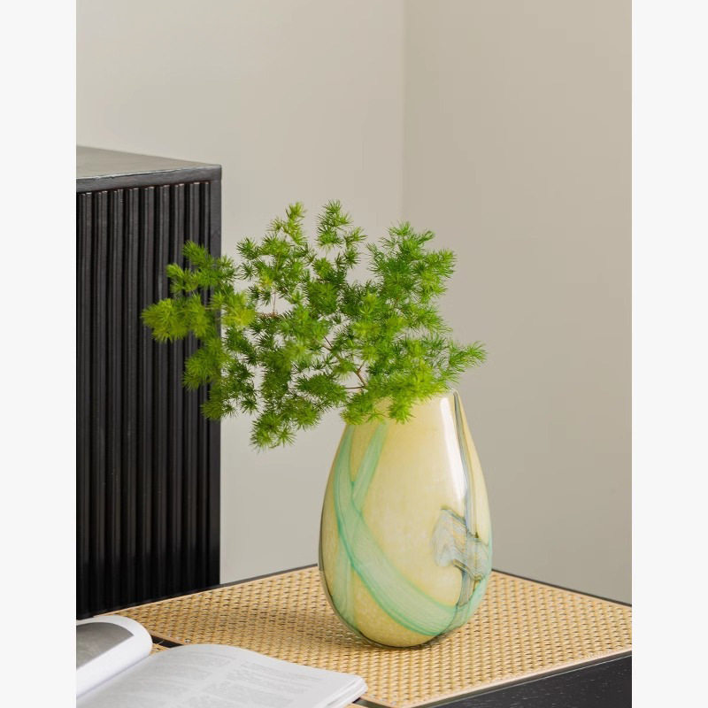 中古琉璃花瓶渐变晕染手工半然家居轻奢高级感艺术花器插花摆件大,淘宝优惠券,粉丝福利购,淘宝优惠卷