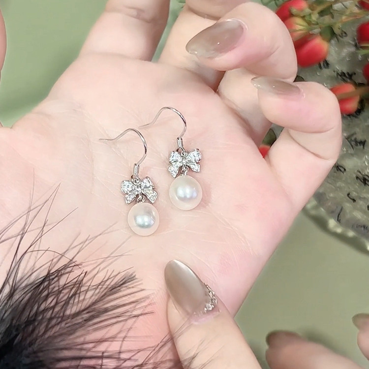 六桂福珠宝S925银蝴蝶结耳坠女独特绝美耳饰新款适合春天新年礼物,淘宝优惠券,粉丝福利购,淘宝优惠卷