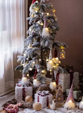 极速发光圣诞老人玩偶摆件圣诞树装饰帽吊灯吊饰酒W瓶套橱窗布置