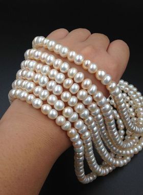 极速日本京都未使用库存品天然珍珠珠光美人渐R层甜美雕花搭扣短