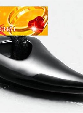 极速neckflace吊坠男士黑色牛角吊坠民族风钛钢狼牙吊坠厂家货源