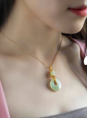 极速每日优选平安扣项链女生w和田玉锁骨链轻奢小众如意吊坠送女