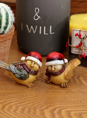 极速乡村风格圣h诞节日装饰圣诞小鸟玄关橱窗客厅圣诞树儿童礼物