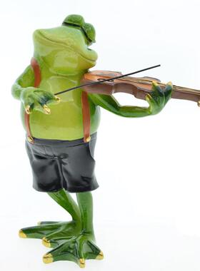 新品丑萌青蛙树脂摆饰 牛蛙饭厅装D饰品 桌面创意搞笑仿真动物模