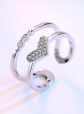 极速New Womans Rinng Love Heart Luxury Zircon Finger Jewelr