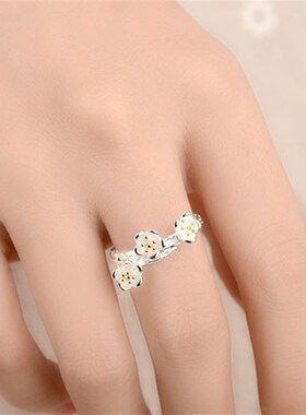 极速Newc Woman Ring Vintage Flower Opening Luxury Jewelry Gi