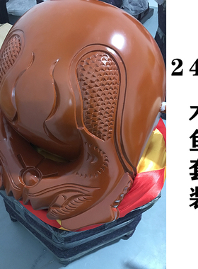 新品寺院法器e用品大木鱼套木鱼架六角架实木雕刻鱼雕樟木木鱼寺