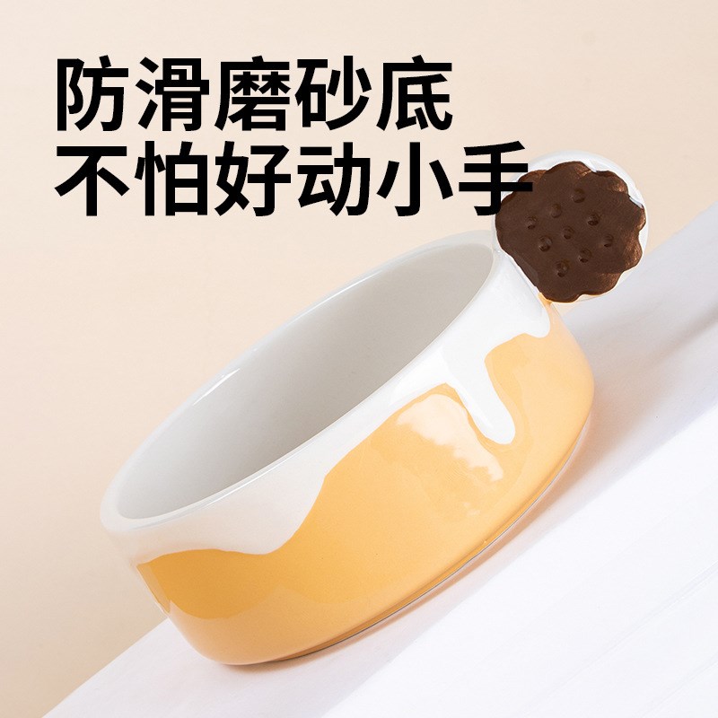 极速猫碗陶瓷护颈宠物碗猫u咪狗零食盘子防打翻可爱小猪狗碗猫盆 - 图2
