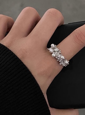 超闪满天星锆石戒指女轻奢高级感精致时尚百搭食指戒设计感指环