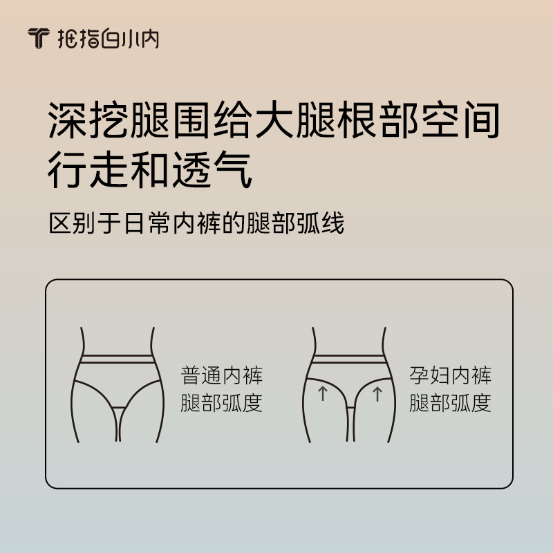 拇指白小内低腰托腹V型孕妇裤5A抑菌全棉内裤怀孕期专用高弹无勒