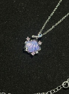 超好看~紫蓝色贝壳项链