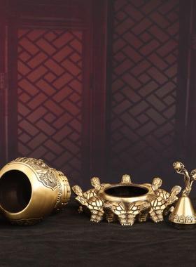 黄铜九龟天医葫芦摆件开口开底空心葫芦八卦福禄寿客厅招财镇宅摆