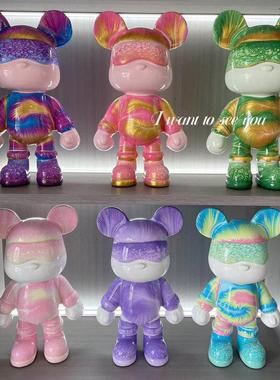 治愈系家居摆件DIY流体熊摆件轻奢高级感创意生日礼物