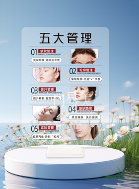 五大管理亚克力指示牌医美整形