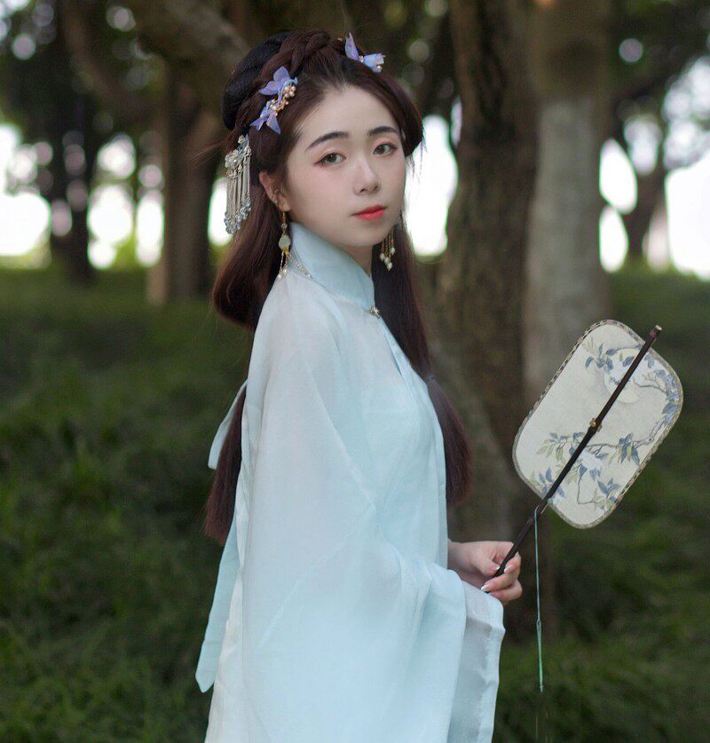 中国风小清新梨花印花紫竹长柄流苏可折叠腰扇卷曲折扇便携挂腰扇,淘宝优惠券,粉丝福利购,淘宝优惠卷