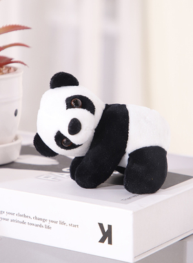 创意转运竹富贵竹熊猫夹子毛绒玩偶小公仔小挂件盆栽家居装饰成都