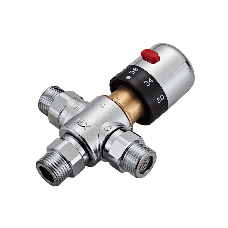 Joes all-copper thermostatic valve solar water mixing valve surface-mounted small kitchen treasure electric water heater temperature control valve faucet pipe valve