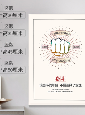 竖版励志电表箱贴纸自粘 客厅书房单位励志墙贴 配电箱装饰画努力