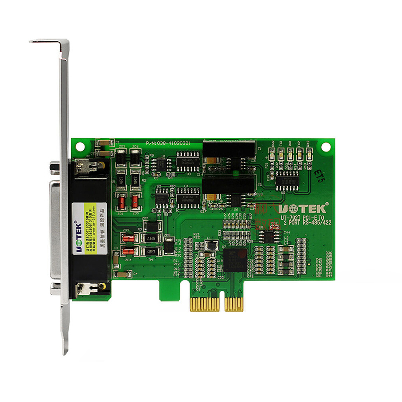 宇泰UT-792I pci-e转2口RS485/422串口工业级PCI-E串口扩展卡-图1