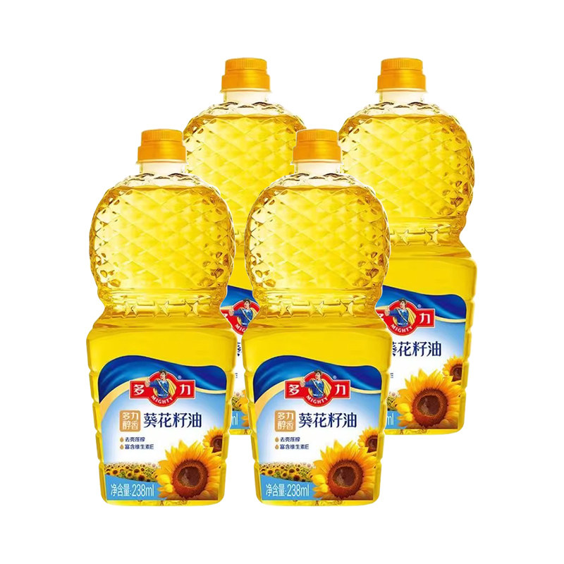 【张若昀代言】多力醇香葵花籽油238ml*4瓶家用食用油低油烟营养,淘宝优惠券,粉丝福利购,淘宝优惠卷