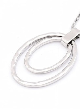 时尚双圈吊坠项链粗蛇链年女式