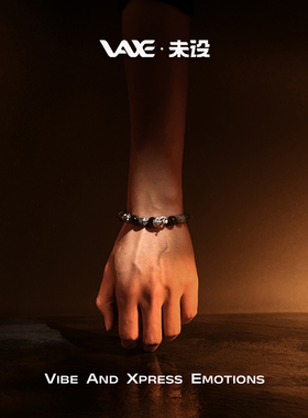 未设VAXE【扑克小丑】复古925银天然黑曜石潮酷手链手串男友礼物