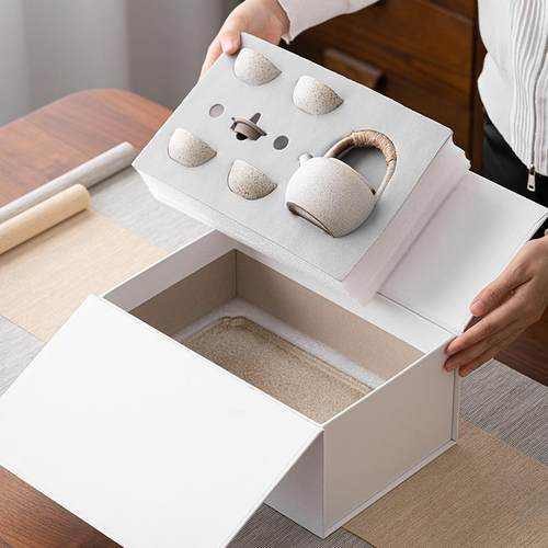 记今朝《礁石白》禅意日式和风提梁壶干泡台功夫茶具套装家用礼品 - 图3