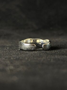 冬日蓝色滴釉雪花戒指女2026新款