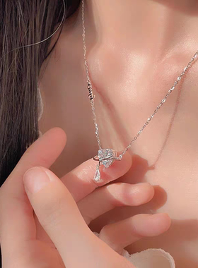 水滴爱心项链女生轻奢小众高级感
