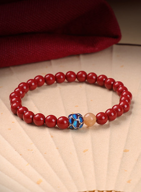 紫金砂佛珠莲花手链女轻奢小众