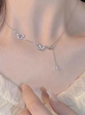 蝴蝶流苏项链女款轻奢小众