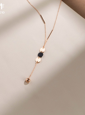 长款圆片流苏项链女款高级感轻奢