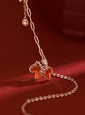 马上有财红色小马吊坠项链女2026