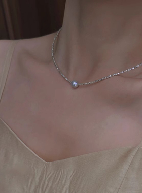 碎银子珍珠项链女生轻奢小众精致