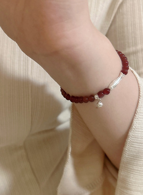 新中式红玛瑙锦鲤手链女轻奢小众