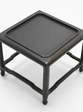 紫光檀小微型盆景花架 黑檀木花瓶花盆茶壶底座 红木工艺品摆件