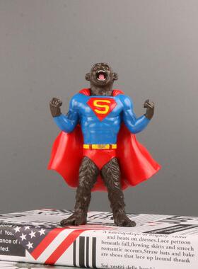跨境新品猩猩超人牛仔黑客帝国树脂仿真动物动画电影人物摆件现货