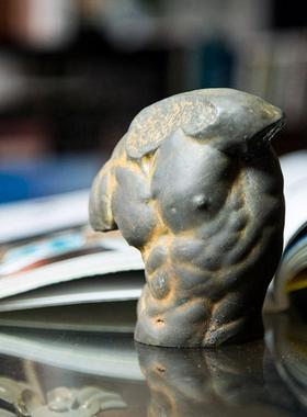 古希腊男性躯干欧式艺术桌面装饰人物小摆件仿铸铁雕塑手工装饰品