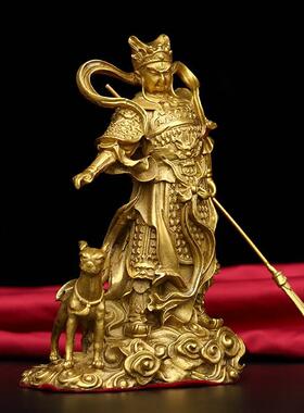 纯铜二郎神摆件杨戬铜像二郎真君铜像佛像大号铜器吉祥家居工艺品