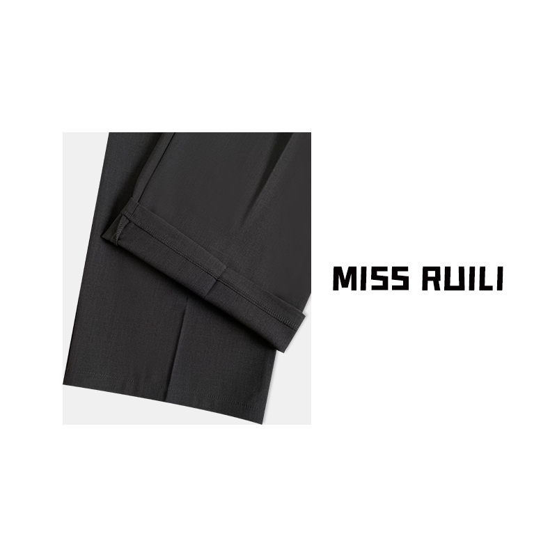 MISS RUILI定制 2024新款韩版垂感百搭直筒西装雅痞裤A6671 - 图3