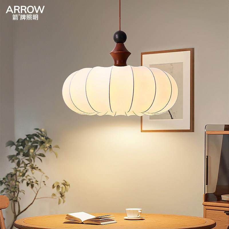 箭牌灯笼创意餐厅吊灯胡桃木纹饭厅餐桌复古吊线灯卧室床头吊灯具,淘宝优惠券,粉丝福利购,淘宝优惠卷