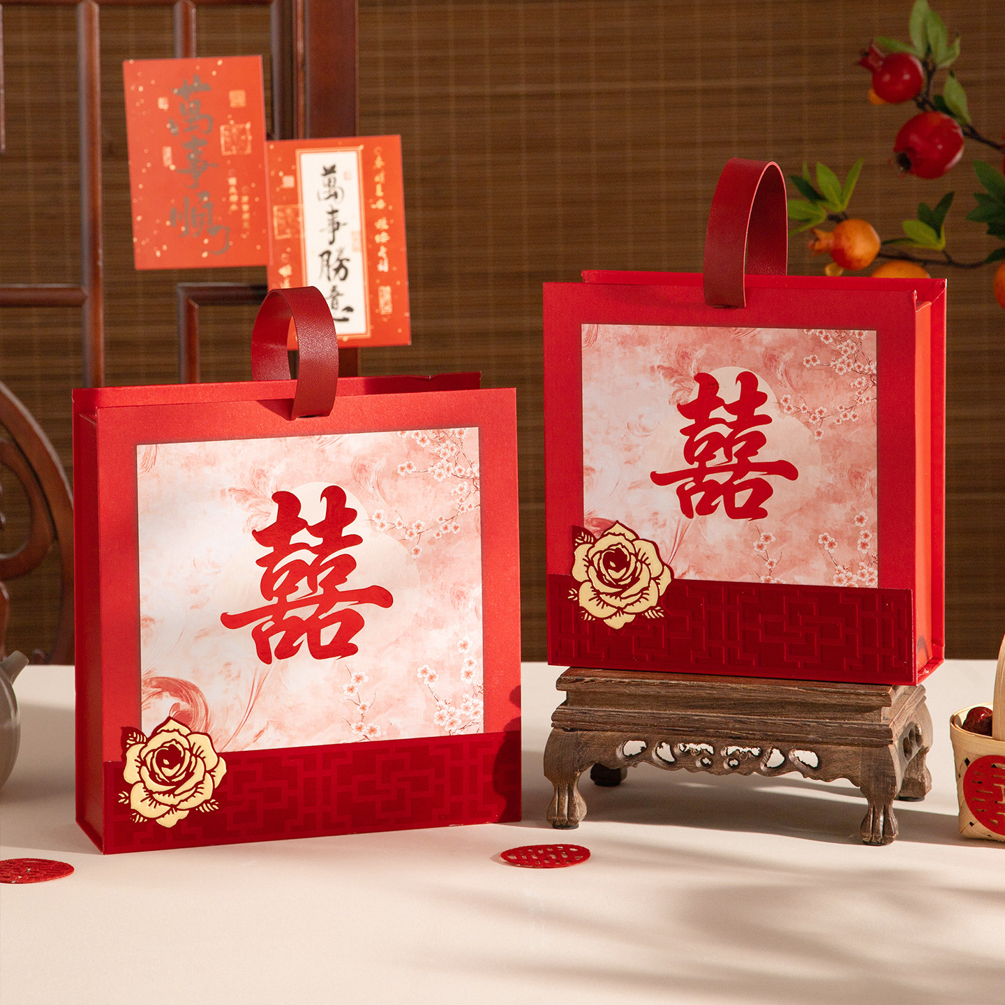 结婚高级感伴手礼礼盒订婚礼喜庆盒子订婚宴回礼中式喜糖包装礼盒,淘宝优惠券,粉丝福利购,淘宝优惠卷
