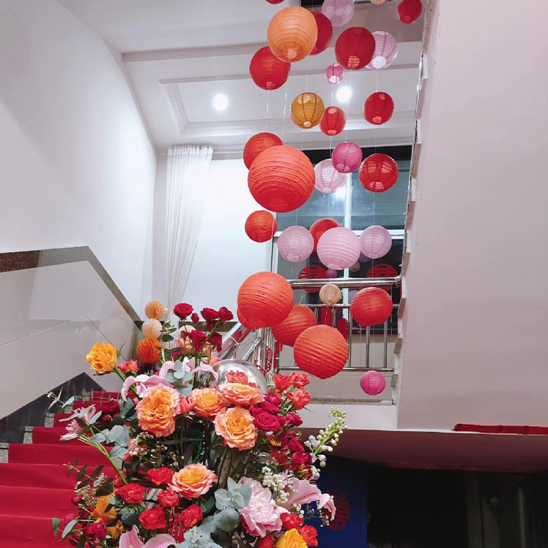 有爱喜事婚房楼梯布置结婚客厅卧室装饰背景墙蜂窝球灯笼吊顶套装,淘宝优惠券,粉丝福利购,淘宝优惠卷
