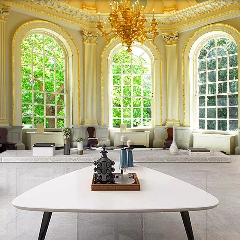 3d立体大自然落地窗风景墙纸空间延伸直播间背景墙瑜伽健身房壁布,淘宝优惠券,粉丝福利购,淘宝优惠卷