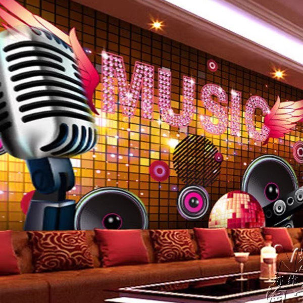 酒吧KTV主题背景墙壁纸5D立体个性墙纸麦霸酷炫装饰壁画自粘墙布,淘宝优惠券,粉丝福利购,淘宝优惠卷