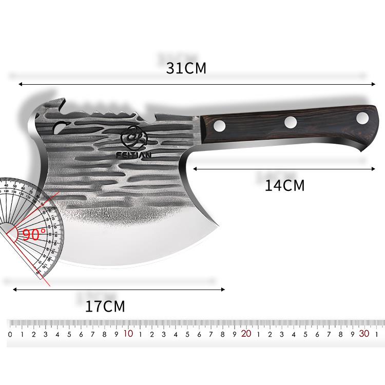 锻打砍骨头专用刀家用斩骨刀斧头剁骨刀屠夫商用坎大骨头杀猪刀具 - 图3