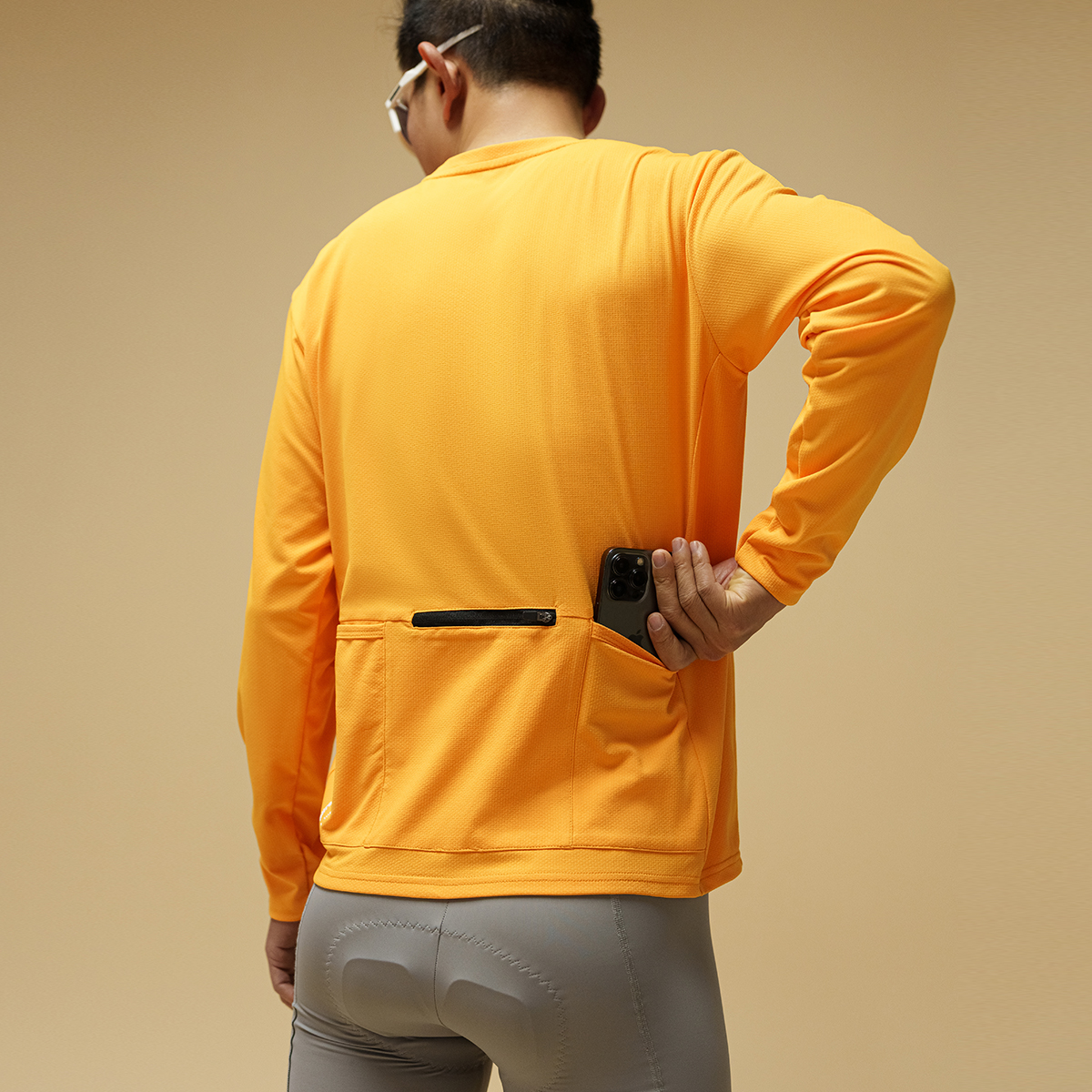 GIIKOM棘刻男女速干防晒骑行服拉链口袋长袖骑行T恤休闲通勤骑行 - 图3