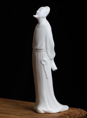 石县李白陶瓷历史人物雕塑饰品创意中式门厅桌茶室装饰