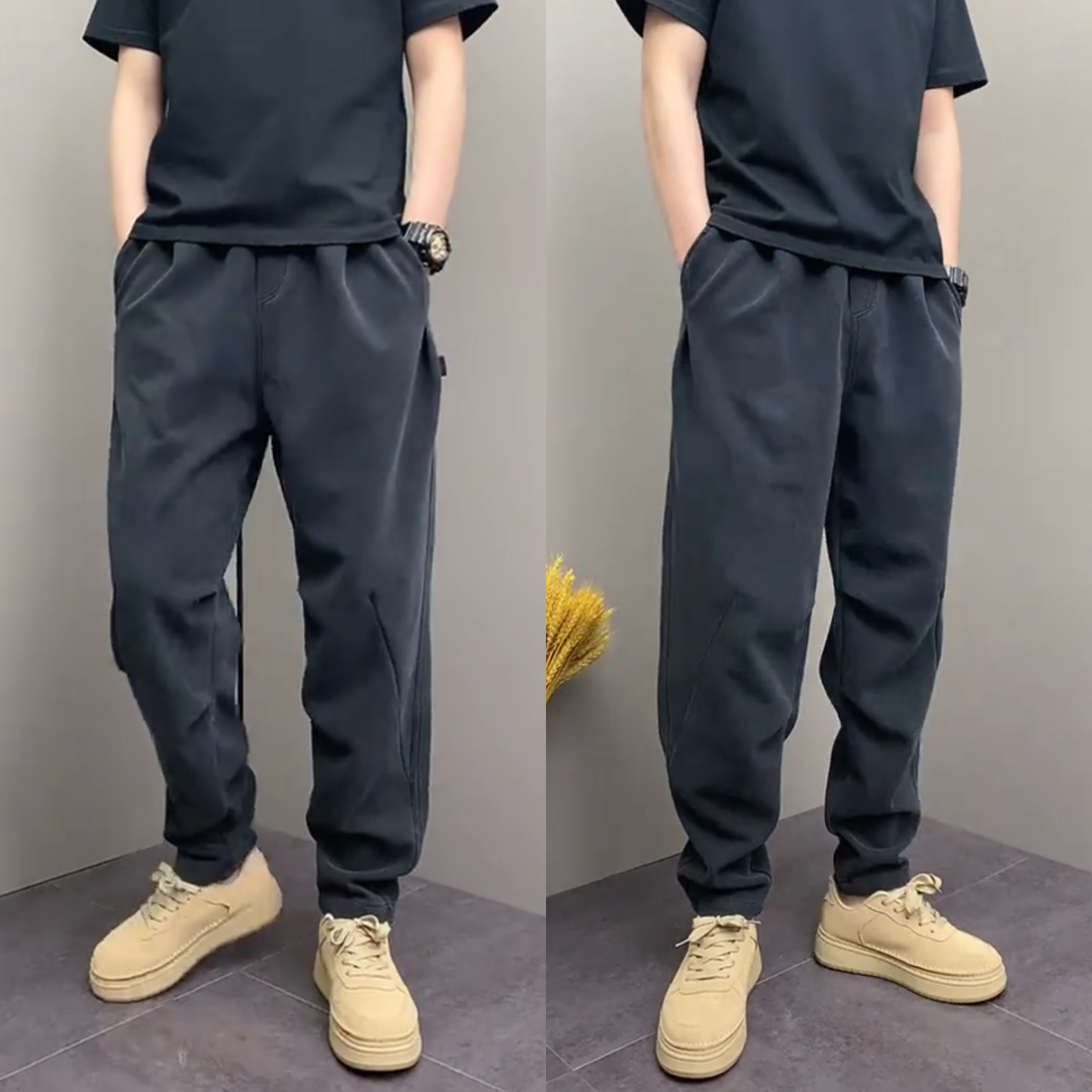 冬季爆款韩版加绒休闲裤青年男士百搭帅气高品质潮流舒适休闲裤子 - 图3