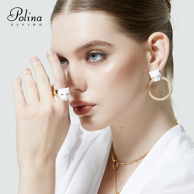 AZLOOK【意大利进口】 POLINA ELVIDO豹女王系列OR3083耳环原创 - 图3